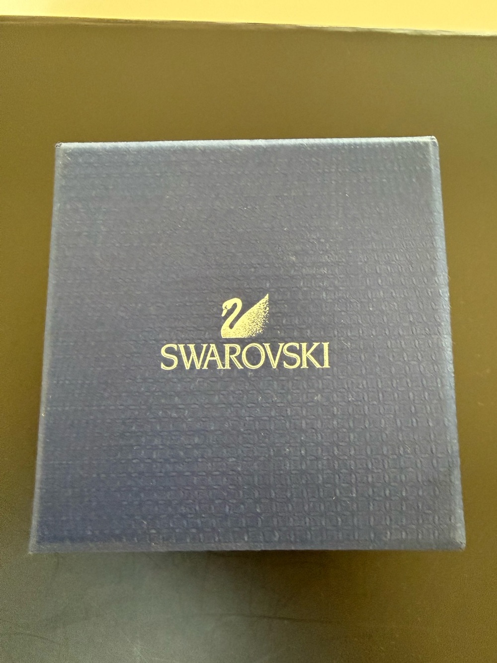 Swarovski Gold Tone Crystal Teardrop Dangle Earrings w/ Original Box - Picture 3 of 3